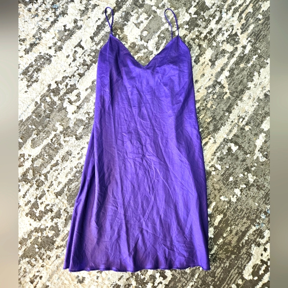 Ann Sui lightweight purple sleeveless slip dress